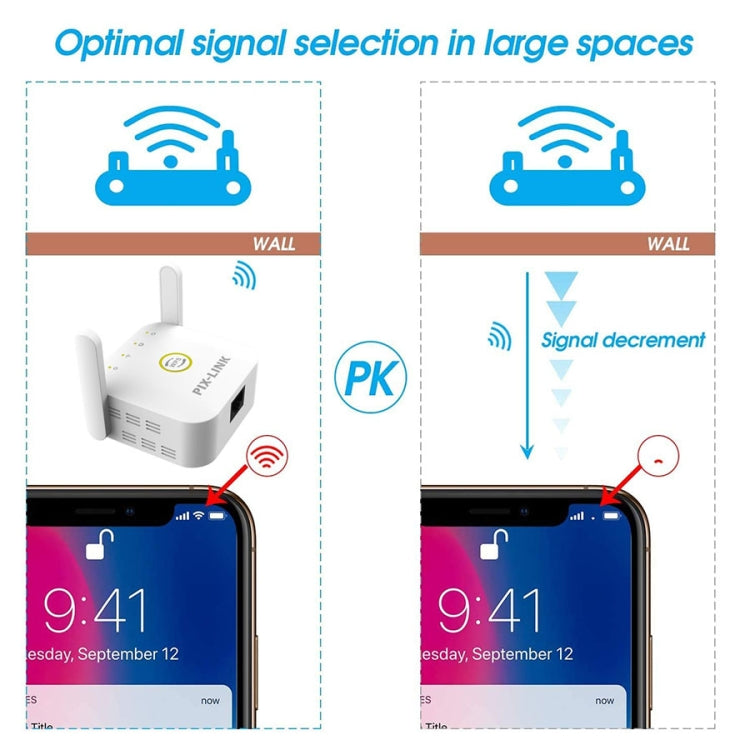 PIX-LINK WR22 300Mbps Wifi Wireless Signal Amplification Enhancement Extender, Plug Type:UK Plug(White) - Wireless Routers by PIX-LINK | Online Shopping South Africa | PMC Jewellery | Buy Now Pay Later Mobicred