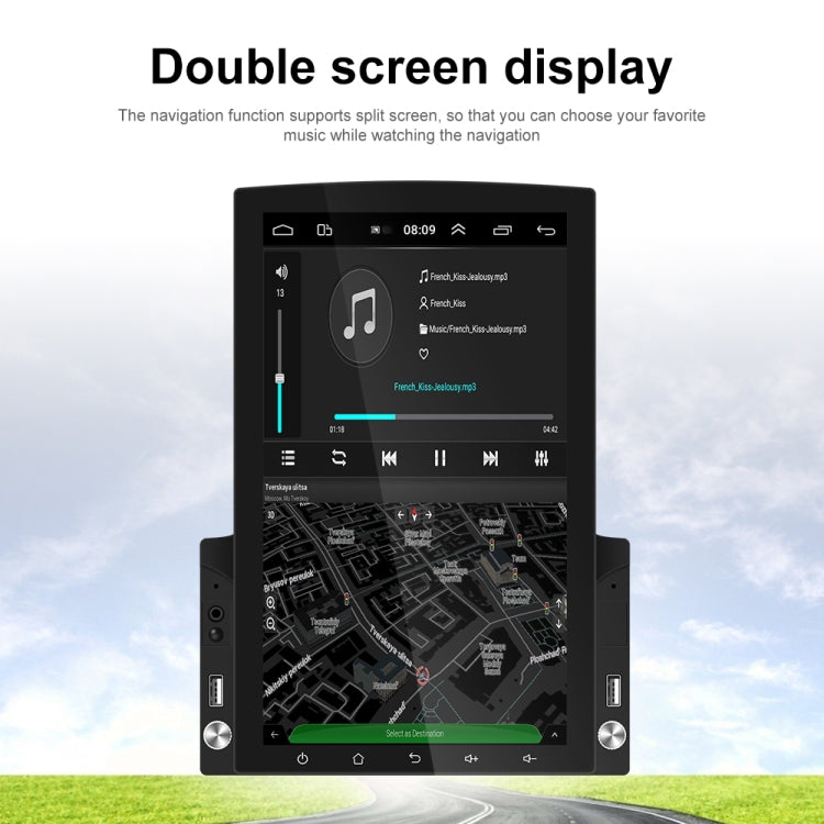 9.7 inch Vertical Screen HD 2.5D Glass Car MP5 Player Android Navigation All-in-one Machine, Specification:Standard+12 Lights Camera - Car MP3 & MP4 & MP5 by PMC Jewellery | Online Shopping South Africa | PMC Jewellery | Buy Now Pay Later Mobicred