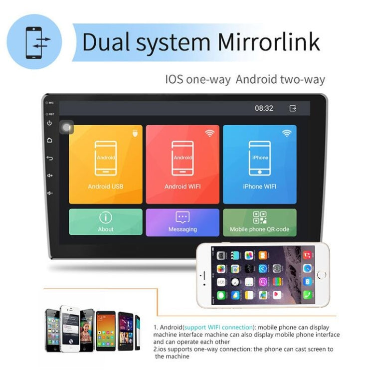 Universal Machine Android Smart Navigation Car Navigation DVD Reversing Video Integrated Machine, Size:10inch 2+32G, Specification:Standard+4 Lights Camera - Car DVD by PMC TechLife | Online Shopping South Africa | PMC TechLife | Buy Now Pay Later Mobicred