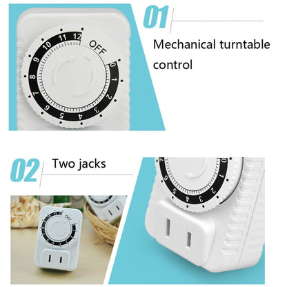 2 PCS ChangXin Electric Vehicle Timer Charger Mechanical Timer Socket Countdown Off Timer Socket(CX-05 110V) - Battery Charger by ChangXin | Online Shopping South Africa | PMC Jewellery | Buy Now Pay Later Mobicred