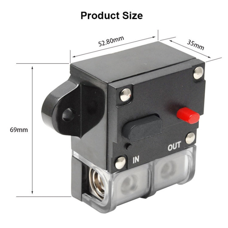 250A Auto Circuit Breaker Car Audio Fuse Holder Power Insurance Automatic Switch(Black) - Fuse by PMC TechLife | Online Shopping South Africa | PMC TechLife | Buy Now Pay Later Mobicred