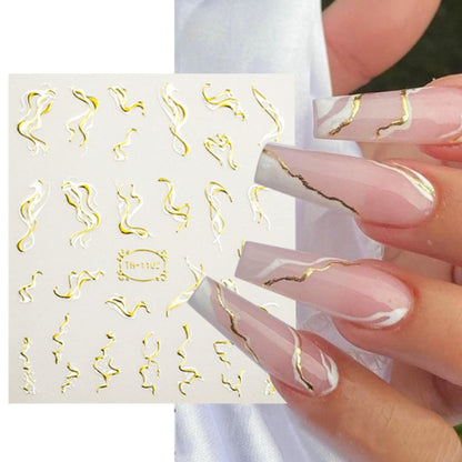 TH-1108 10pcs Frosted Transparent Back Adhesive Bronzing Smudged Nail Art Sticker - Nail Stickers by PMC Jewellery | Online Shopping South Africa | PMC Jewellery | Buy Now Pay Later Mobicred