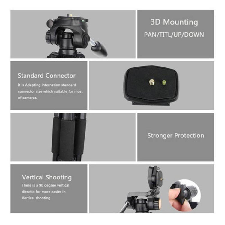 Q111 4-Section Folding Legs Live Broadcast Aluminum Alloy Tripod Mount with Three-dimensional Damping Tripod Heads(Red) - Tripods by PMC TechLife | Online Shopping South Africa | PMC TechLife | Buy Now Pay Later Mobicred