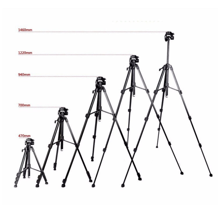 Q111 4-Section Folding Legs Live Broadcast Aluminum Alloy Tripod Mount with Three-dimensional Damping Tripod Heads(Red) - Tripods by PMC TechLife | Online Shopping South Africa | PMC TechLife | Buy Now Pay Later Mobicred