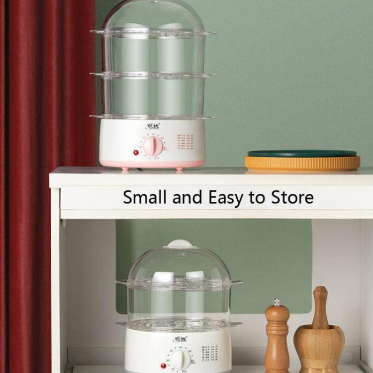 LINGRUI Timer Mini Multi-Function Egg Cooker Automatic Power Off Home Breakfast Machine, CN Plug, Specification:Double Layers(Pink) - free shipping - PMC TechLife - Order now!