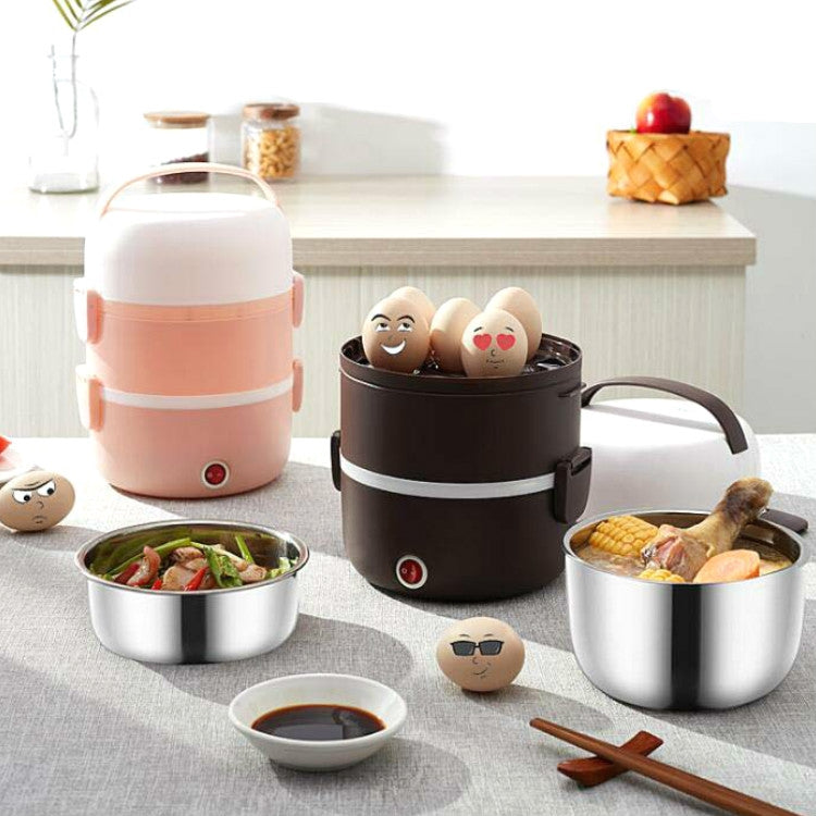 LINGRUI Multi-Function Electric Lunch Box Electric Heating Insulation Cooking Mini Rice Cooker, CN Plug, Specification:Double Layer(Purple) - free shipping - PMC TechLife - Order now!