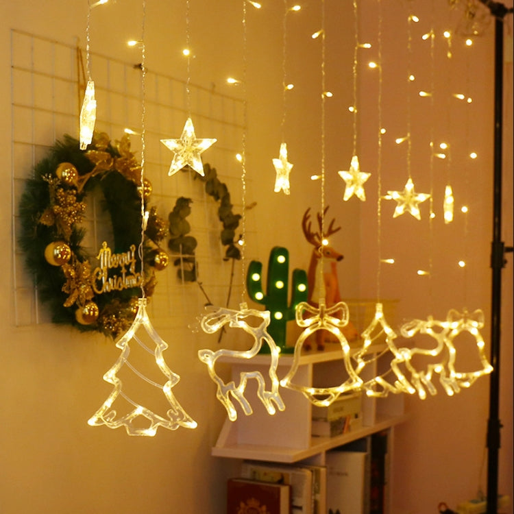 LED Curtain Lights Christmas Decoration Bell And Deer String Lights, Power Supply:USB & Battery Box(Warm White Light) - Christmas Decoration Lamps by PMc TechLife | Online Shopping South Africa | PMc TechLife | Buy Now Pay Later Mobicred