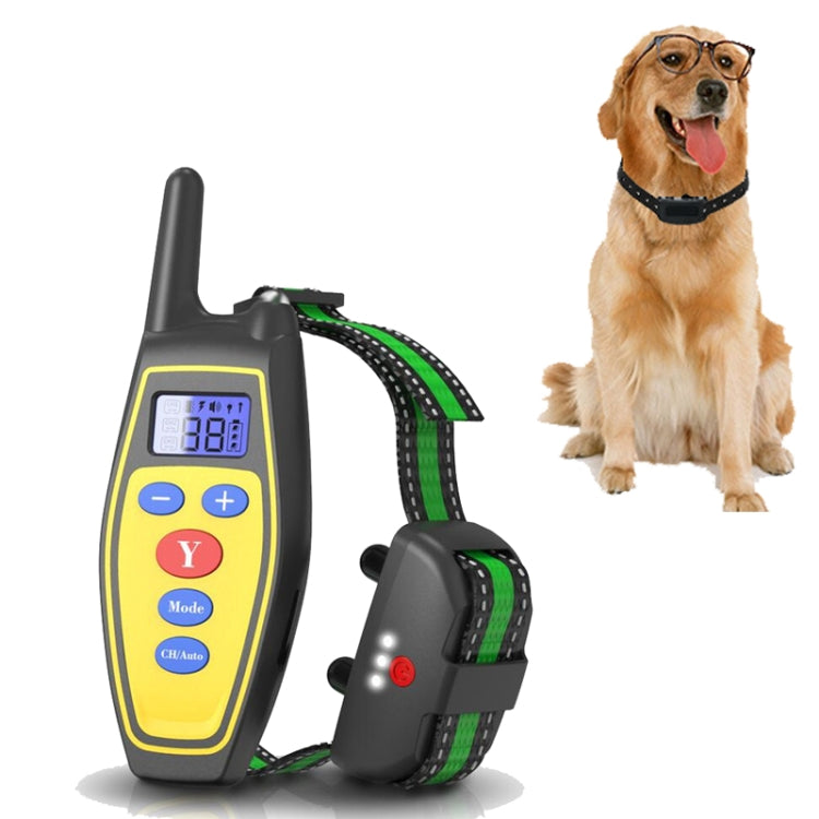 Dog Training Device Remote Control Bark Control Charging Water-resistant Pet Training Collar with Electric Shock Vibration(Yellow) - Training Aids by PMC TechLife | Online Shopping South Africa | PMC TechLife | Buy Now Pay Later Mobicred
