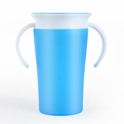 360 Degrees Rotated Baby Learning Drinking Cup With Double Handle Flip(Blue) - Cups & Silicone Nipple by PMC Jewellery | Online Shopping South Africa | PMC Jewellery | Buy Now Pay Later Mobicred