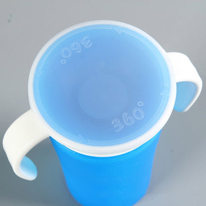 360 Degrees Rotated Baby Learning Drinking Cup With Double Handle Flip(Blue) - Cups & Silicone Nipple by PMC Jewellery | Online Shopping South Africa | PMC Jewellery | Buy Now Pay Later Mobicred