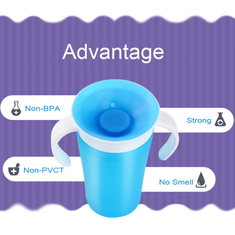 360 Degrees Rotated Baby Learning Drinking Cup With Double Handle Flip(Blue) - Cups & Silicone Nipple by PMC Jewellery | Online Shopping South Africa | PMC Jewellery | Buy Now Pay Later Mobicred