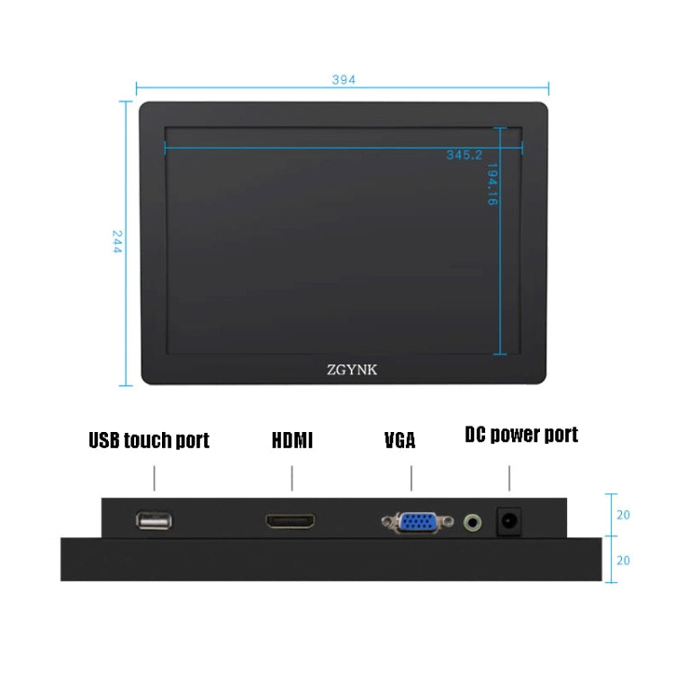 ZGYNK KQ101 HD Embedded Display Industrial Screen, Size: 15.6 inch, Style:Resistive - free shipping - PMC TechLife - Order now!