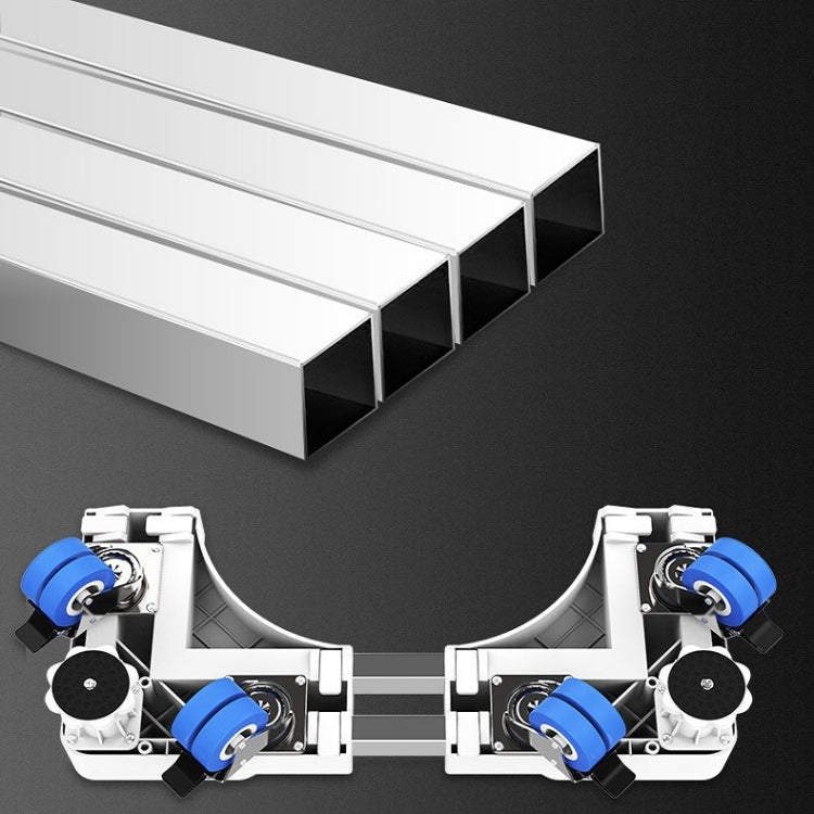 Double Tubes 4 Wheels + 8 Legs Adjustable Stainless Steel Refrigerator Bracket Washing Machine Base Bracket - free shipping - PMC TechLife - Order now!