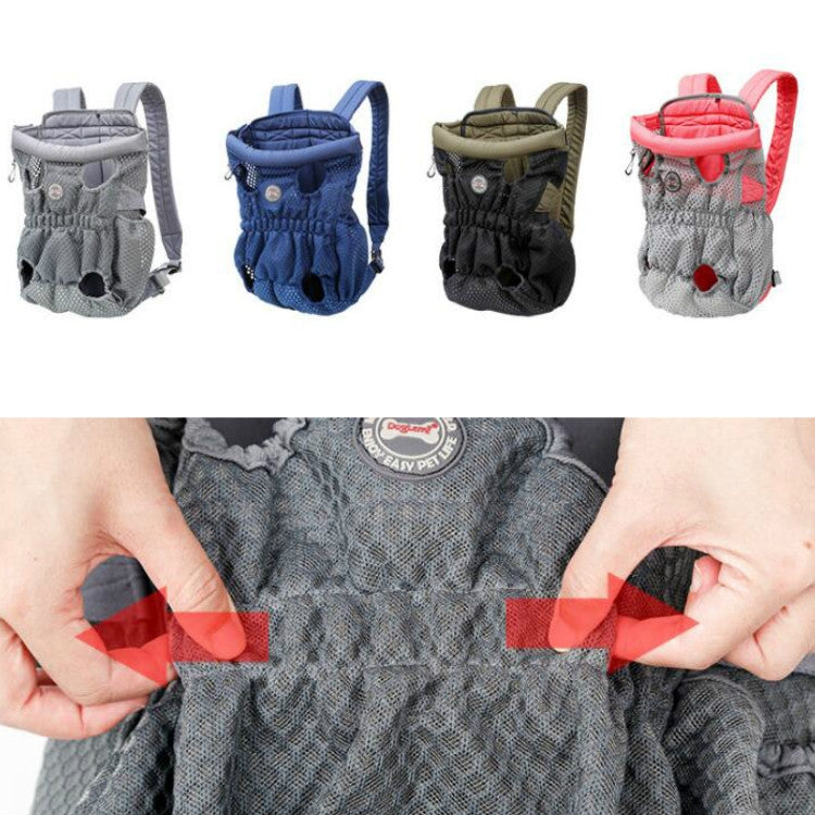 Doglemi Pet Outing Backpack Dog Shoulder Chest Bag Breathable Mesh Dog Cat Bag, Size:L(Blue) - free shipping - PMC TechLife - Order now!