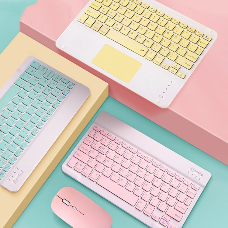 Universal Ultra-Thin Portable Bluetooth Keyboard and Mouse Set For Tablet Phones, Size:7 inch(Yellow Keyboard + Yellow mouse) - Universal Keyboard by PMC TechLife | Online Shopping South Africa | PMC TechLife