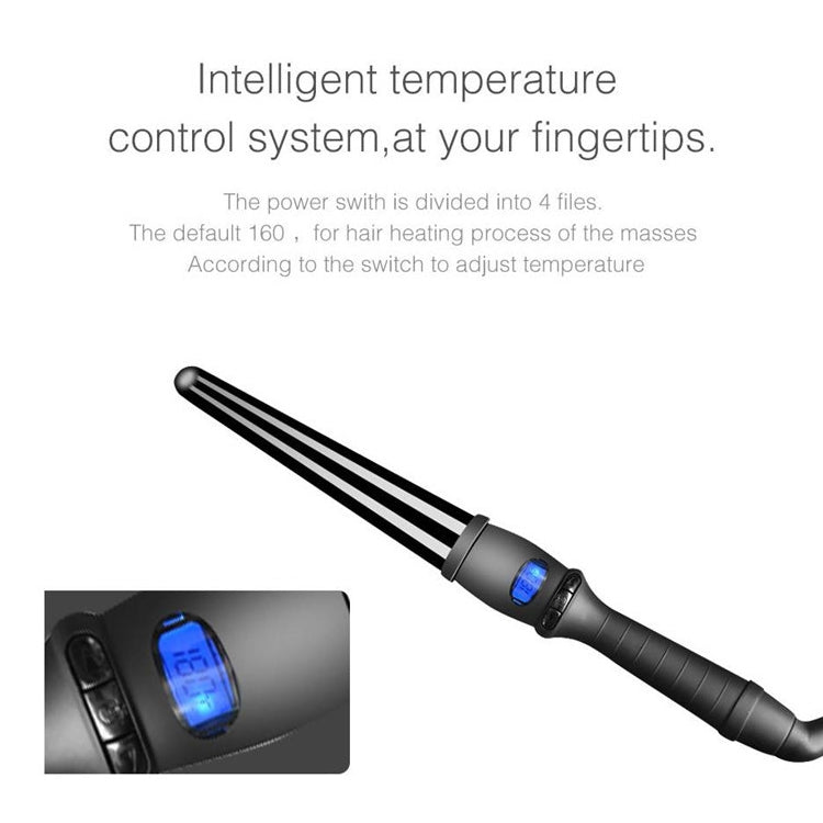 LCD Conical Curling Iron Single Tube Ceramic Glaze Pear Flower Cone, Size:32mm EU - free shipping - PMC TechLife - Order now!