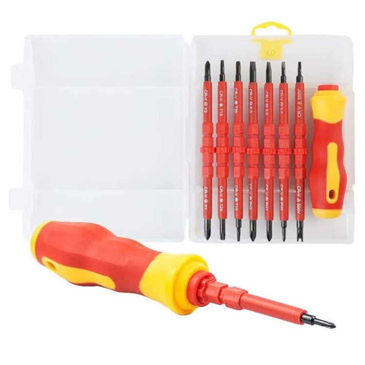 7 in 1 Bit Insulation Multipurpose Repair Tool Screwdriver Set(Red) - Screwdriver Set by PMC Jewellery | Online Shopping South Africa | PMC Jewellery | Buy Now Pay Later Mobicred