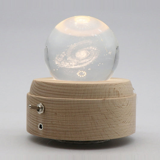 Girl Bedside Lamp Crystal Ball Wooden Base Music Box Charging Glow Rotating Night Light, Random Music(Milky Way) - Novelty Lighting by PMC Jewellery | Online Shopping South Africa | PMC Jewellery | Buy Now Pay Later Mobicred