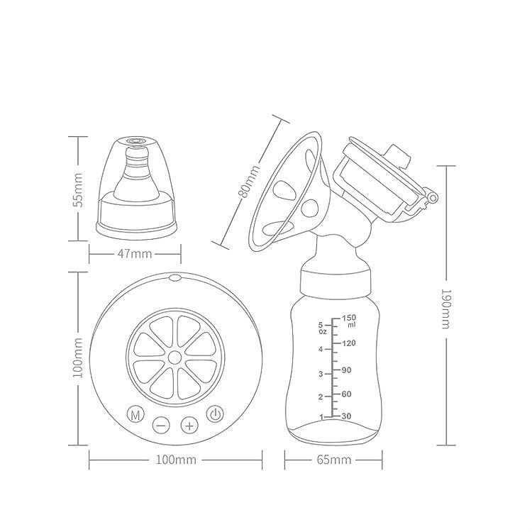 Large Suction Smart Electric Bilateral Breast Pump 12-Speed Silent Breast Pump(Yellow) - Cups & Silicone Nipple by PMC TechLife | Online Shopping South Africa | PMC TechLife