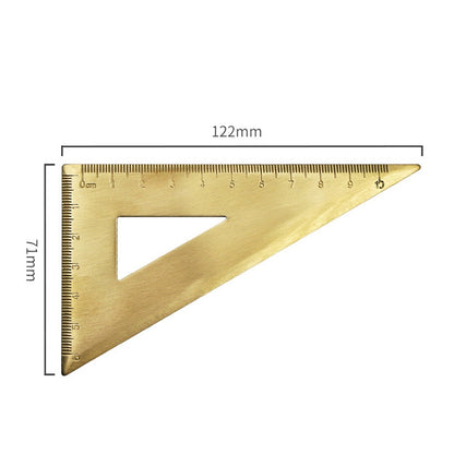 Brass Retro Drawing Ruler Measuring Tools, Model: 0-10cm Right Angle Triangle Ruler - Rulers by PMC Jewellery | Online Shopping South Africa | PMC Jewellery