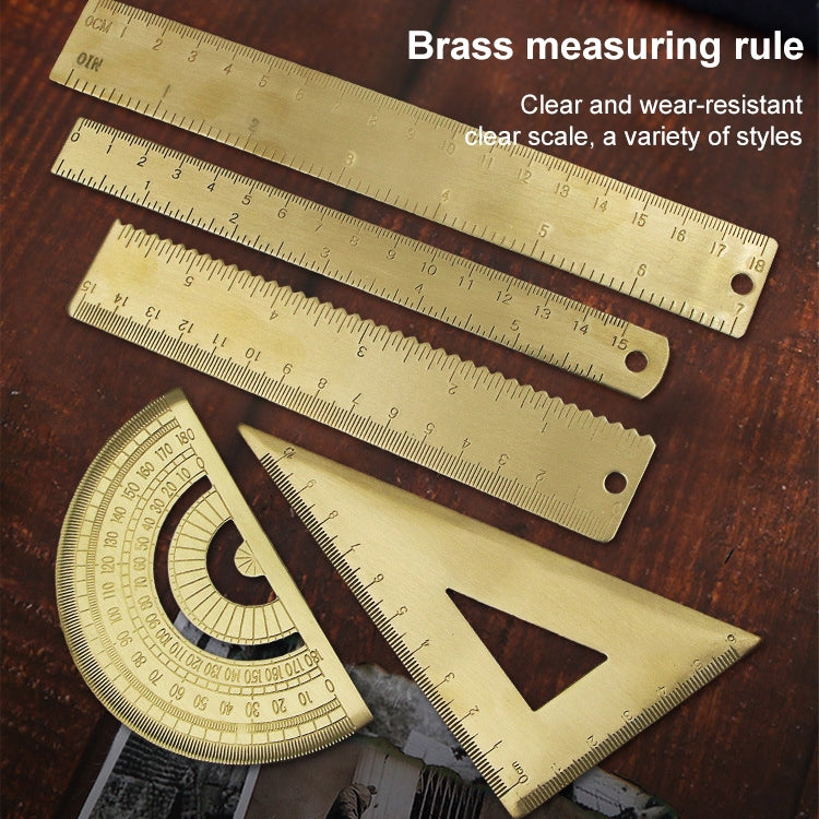 Brass Retro Drawing Ruler Measuring Tools, Model: 0-10cm Right Angle Triangle Ruler - Rulers by PMC Jewellery | Online Shopping South Africa | PMC Jewellery