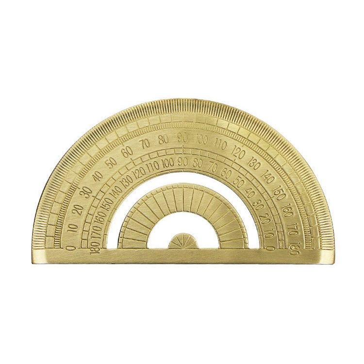 Brass Retro Drawing Ruler Measuring Tools, Model: 0-180 Degree Protractor - Rulers by PMC Jewellery | Online Shopping South Africa | PMC Jewellery