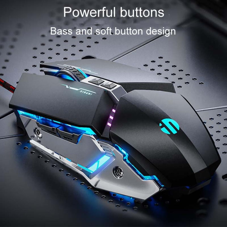 Inphic W-02 6 Keys Home Office Luminous Macro Programming USB Computer Mechanical Game Wired Mouse(Metallic Gray) - Wired Mice by Inphic | Online Shopping South Africa | PMC TechLife | Buy Now Pay Later Mobicred