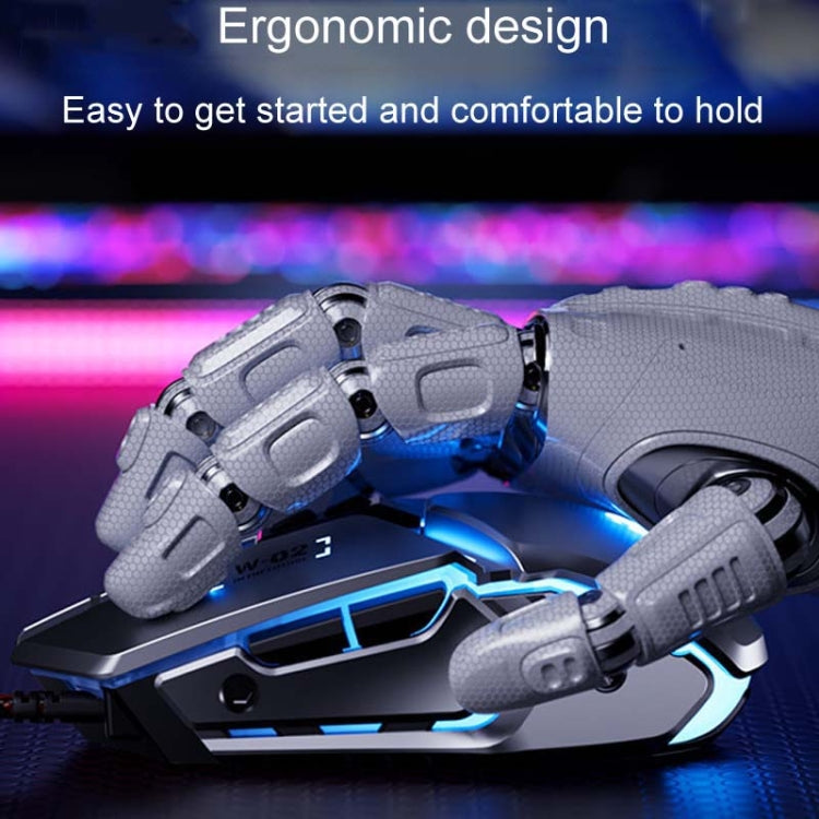 Inphic W-02 6 Keys Home Office Luminous Macro Programming USB Computer Mechanical Game Wired Mouse(Metallic Gray) - Wired Mice by Inphic | Online Shopping South Africa | PMC TechLife | Buy Now Pay Later Mobicred