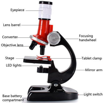 HD 1200 Times Microscope Toys Primary School Biological Science Experiment Equipment Children Educational Toys(Red) - Digital Microscope by PMC Jewellery | Online Shopping South Africa | PMC Jewellery | Buy Now Pay Later Mobicred