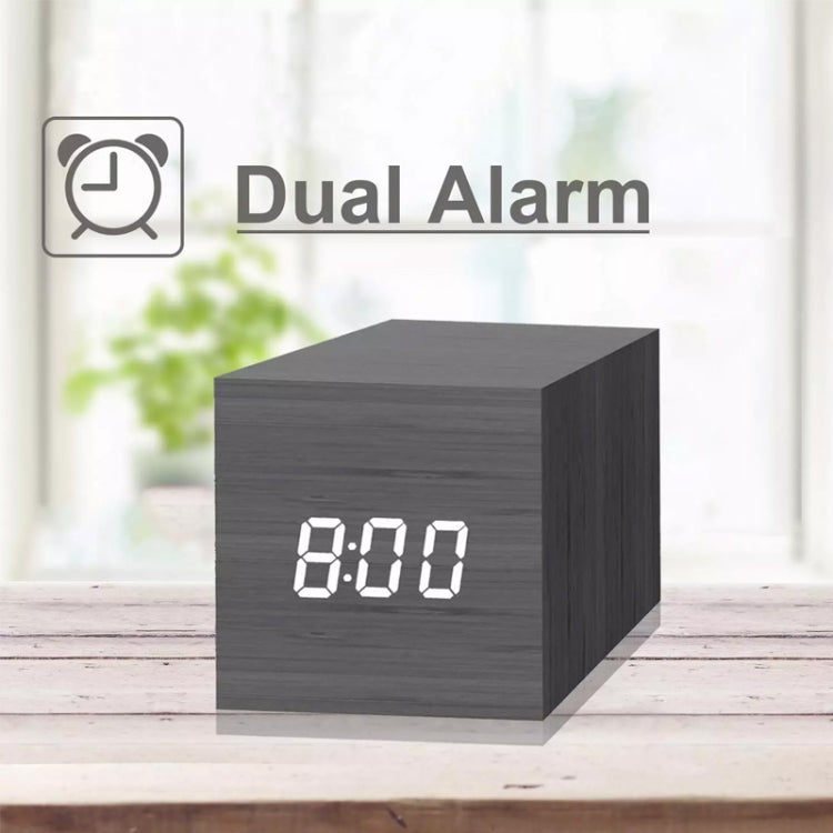 Multicolor Sounds Control Wooden Clock Modern Digital LED Desk Alarm Clock Thermometer Timer Black Blue - Alarm Clocks by PMc TechLife | Online Shopping South Africa | PMc TechLife | Buy Now Pay Later Mobicred