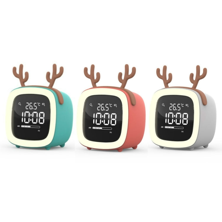Cartoon Deer Shape Children Snooze Multifunctional USB Rechargeable Student LED Alarm Clock(Gray) - Novelty Clock by PMc TechLife | Online Shopping South Africa | PMc TechLife | Buy Now Pay Later Mobicred