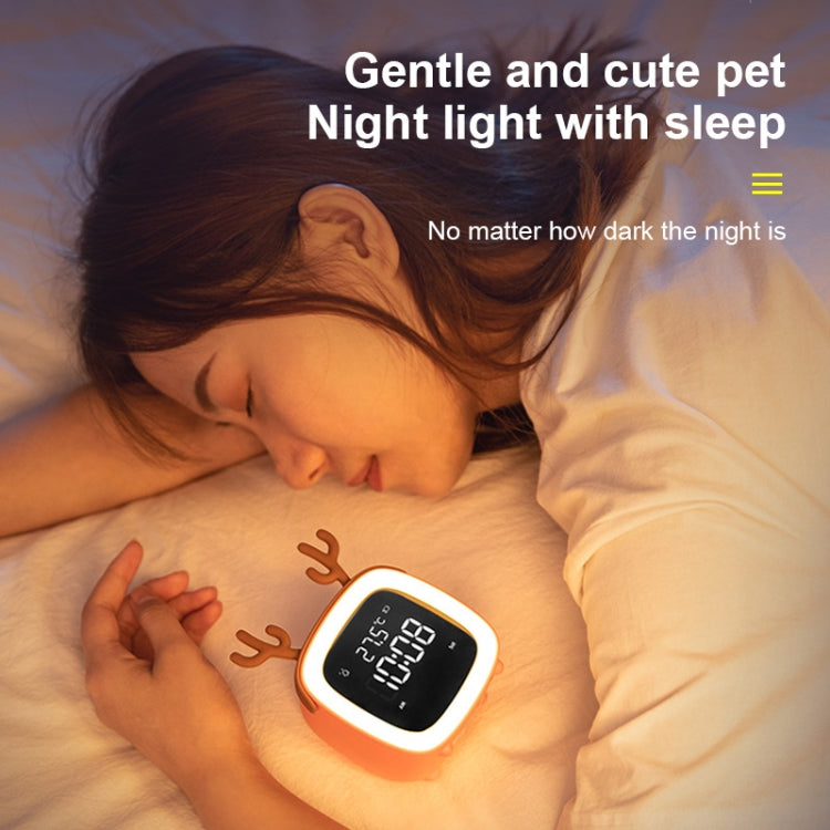 Cartoon Deer Shape Children Snooze Multifunctional USB Rechargeable Student LED Alarm Clock(Gray) - Novelty Clock by PMc TechLife | Online Shopping South Africa | PMc TechLife | Buy Now Pay Later Mobicred