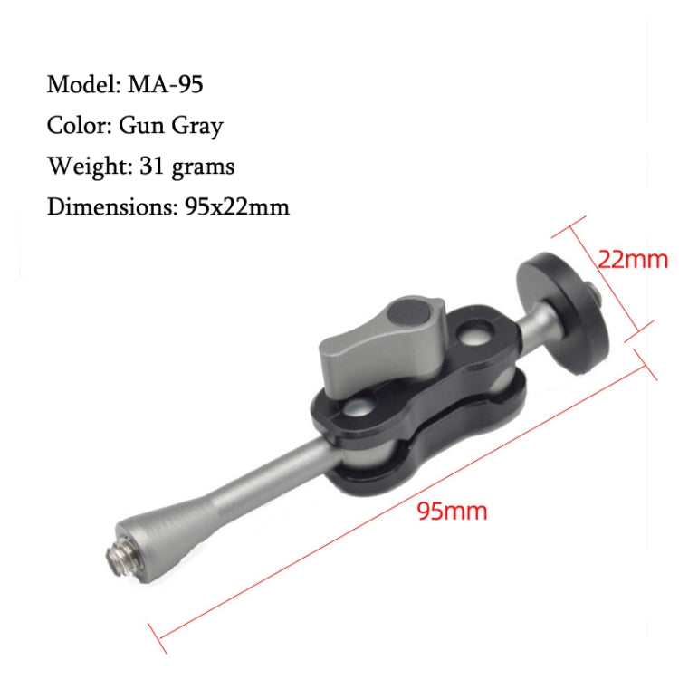 MA-95 Gun Gray YJ Magic Arm Bracket Mount 1/4 inch Ball Head Magic Arm - Camera Gimbal by PMC Jewellery | Online Shopping South Africa | PMC Jewellery