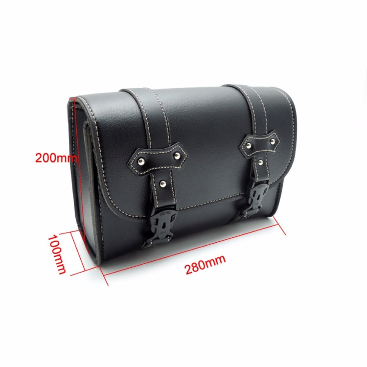 Motorcycle Saddle Bags Leather Storage Tool PU Leather Side Pouch Bags(Black) - Bags & Luggages by PMC Jewellery | Online Shopping South Africa | PMC Jewellery | Buy Now Pay Later Mobicred