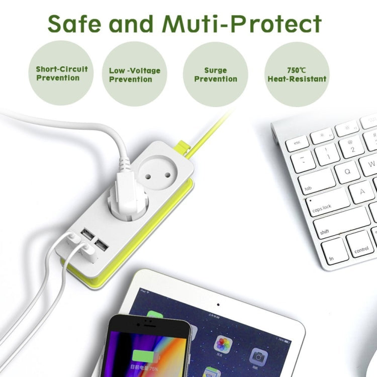 Power Strip 1/2 EU Plug 4 USB Port 1200W 250V 1.5m Cable Wall Portable Multiple Socket EU Plug Outlets(2 OUTLET 4USB) - Plug Adaptor by PMC TechLife | Online Shopping South Africa | PMC TechLife | Buy Now Pay Later Mobicred