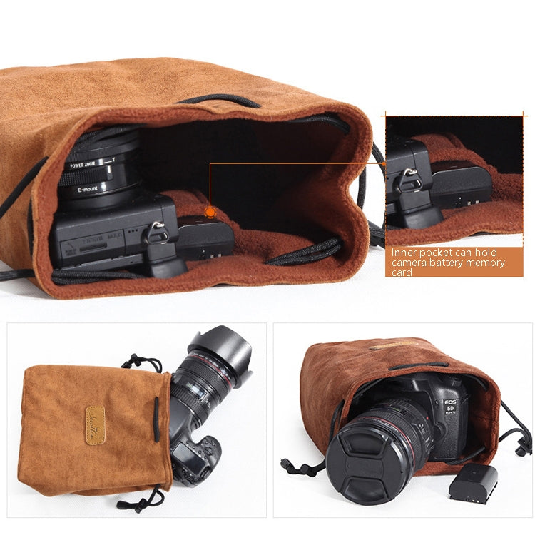 S.C.COTTON Liner Shockproof Digital Protection Portable SLR Lens Bag Micro Single Camera Bag Square Black L - Lens Bag by S.C.COTTON | Online Shopping South Africa | PMC TechLife | Buy Now Pay Later Mobicred