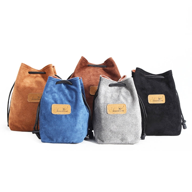 S.C.COTTON Liner Shockproof Digital Protection Portable SLR Lens Bag Micro Single Camera Bag Square Gray M - Lens Bag by S.C.COTTON | Online Shopping South Africa | PMC TechLife | Buy Now Pay Later Mobicred