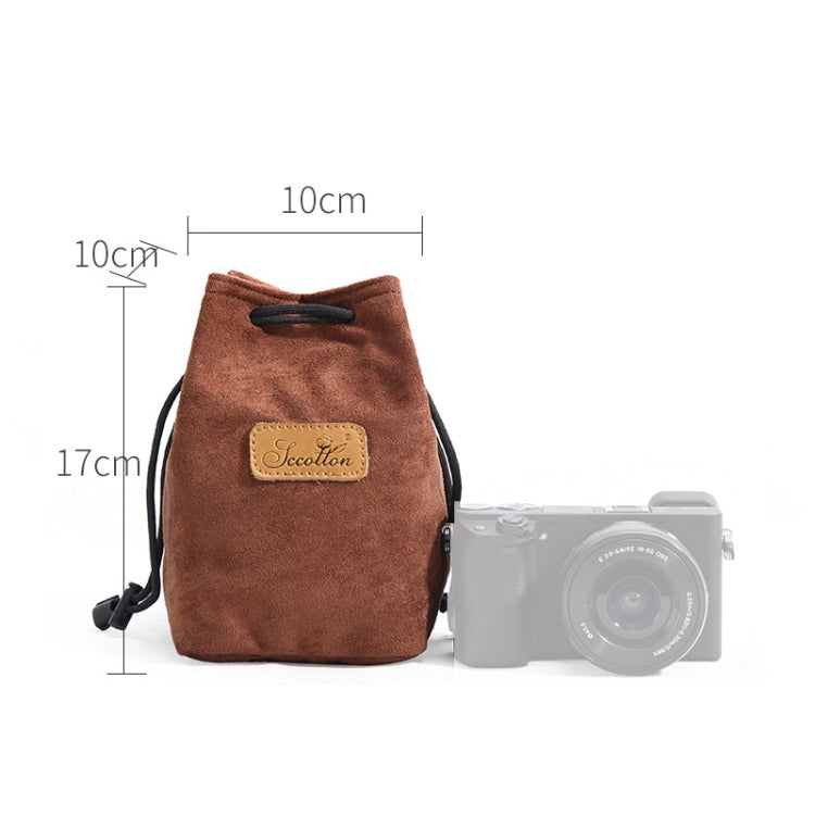 S.C.COTTON Liner Shockproof Digital Protection Portable SLR Lens Bag Micro Single Camera Bag Square Brown S - free shipping - PMC TechLife - Order now!