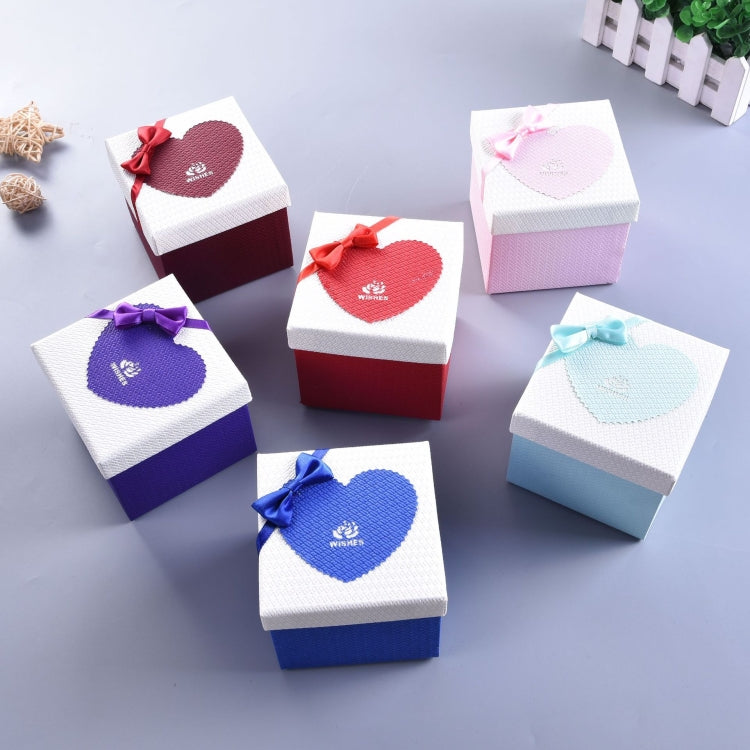 Paper Valentine Day Gift Box With Bow, Specification: 10x10x10cm(Blue) - free shipping - PMc TechLife - Order now!