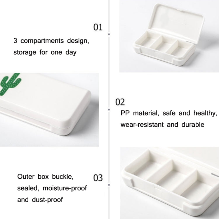 8 PCS Small Portable Moisture-proof Sealed Medicine Box 3 Compartments A Day Medicine Divided(Pineapple) - free shipping - PMC TechLife - Order now!