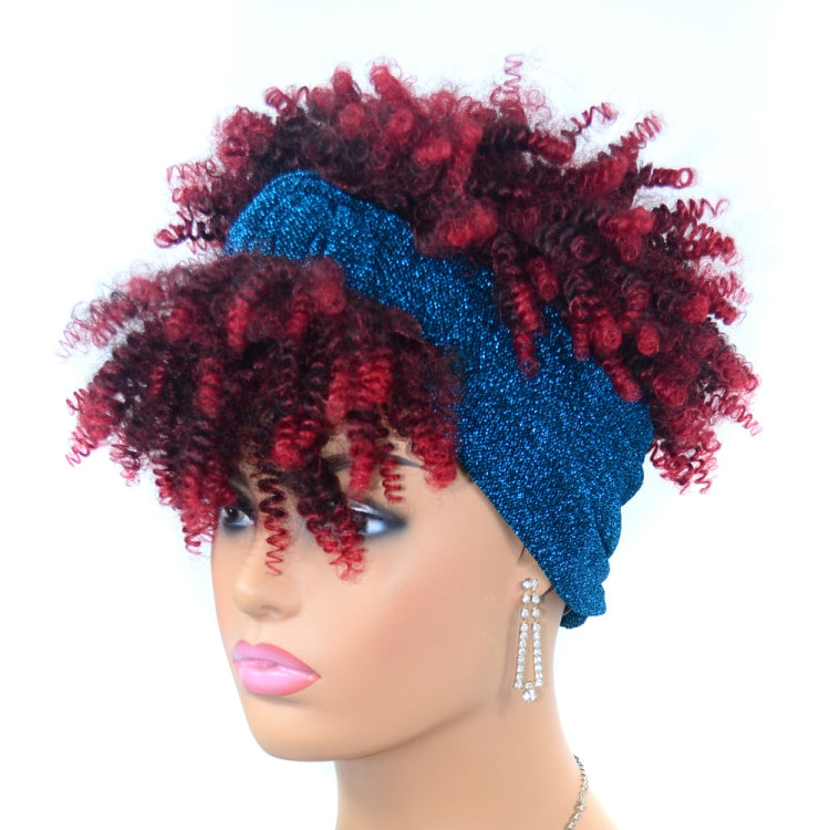 Headscarf Wig Black Gradient Small Curly Wig Explosive Headgear, Colour: 3.TJA1-1BTBUG# - free shipping - PMC TechLife - Order now!