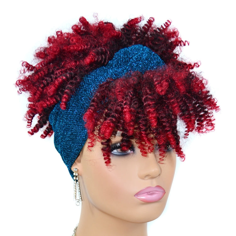 Headscarf Wig Black Gradient Small Curly Wig Explosive Headgear, Colour: 6.TJB0-4T27# - free shipping - PMC TechLife - Order now!