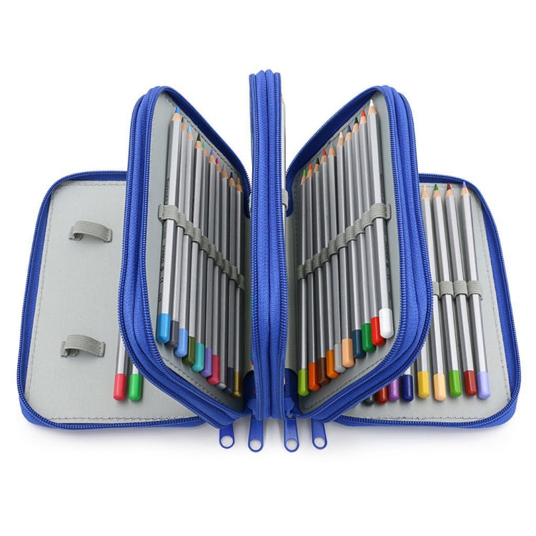 Solid Color Square Four-Layer Pencil Case Sketch Colorful Pencil Case With 72 Holes(Blue) - File Folder by PMC Jewellery | Online Shopping South Africa | PMC Jewellery | Buy Now Pay Later Mobicred