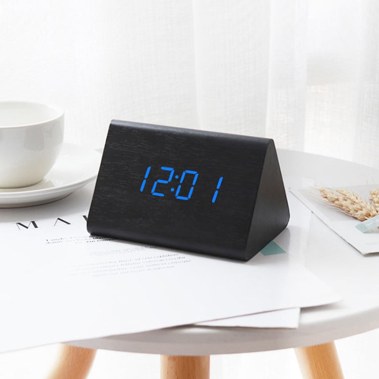 Mute Luminous Electronic Clock Wooden Sound Control Small Triangle Alarm Clock Brown Wood Red Light - Alarm Clocks by PMc TechLife | Online Shopping South Africa | PMc TechLife | Buy Now Pay Later Mobicred
