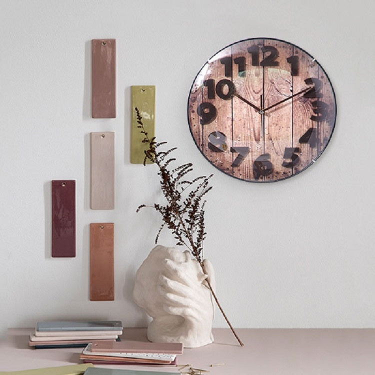 Simple Retro Imitation Wood Grain Three-dimensional Digital Round Wall Clock - Wall Clock by PMc TechLife | Online Shopping South Africa | PMc TechLife | Buy Now Pay Later Mobicred