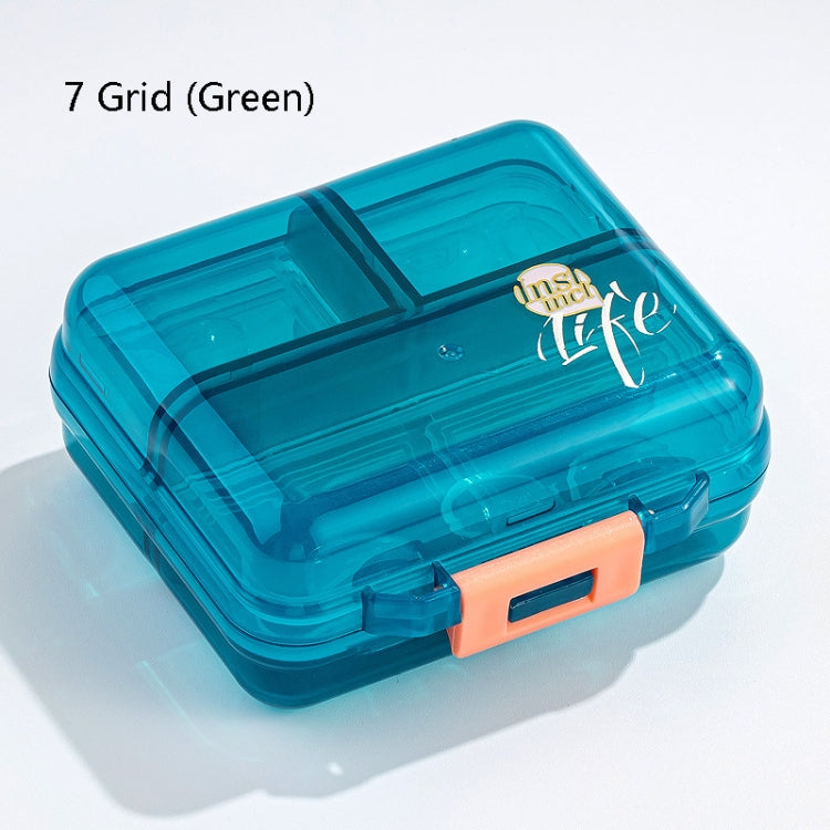 Mizi Small Pill Box Portable Dispensing Medicines Boxes, Colour: 7 Grid (Green) - free shipping - PMC TechLife - Order now!