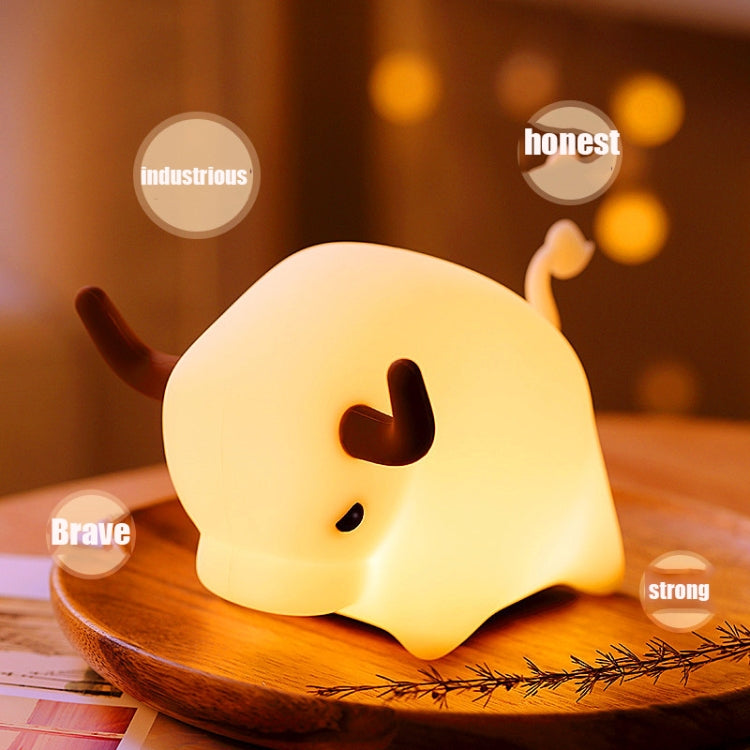 BD-NL-11 Cow Silicone Lamp USB Dimming Night Light Children Bedside Timing Sleeping Light(Yellow Light) - Night Lights by PMc TechLife | Online Shopping South Africa | PMc TechLife | Buy Now Pay Later Mobicred