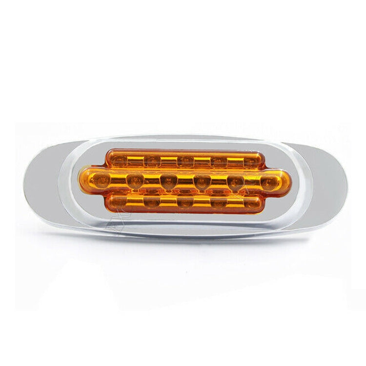 12-24V 16 LEDs Electroplating Side Lights Side Tail Lights Cargo Truck Modification Light, Colour: Yellow (2 Lines Always Bright) - Warning Lights by PMC TechLife | Online Shopping South Africa | PMC TechLife | Buy Now Pay Later Mobicred