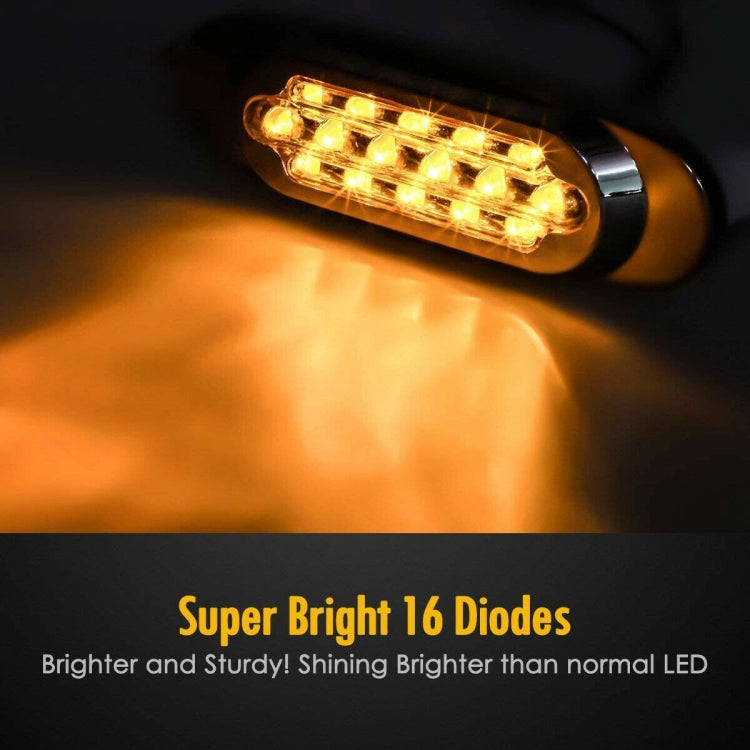 12-24V 16 LEDs Electroplating Side Lights Side Tail Lights Cargo Truck Modification Light, Colour: Yellow (2 Lines Always Bright) - Warning Lights by PMC TechLife | Online Shopping South Africa | PMC TechLife | Buy Now Pay Later Mobicred