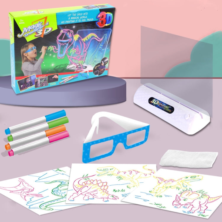 3D Fluorescent Drawing Board Magic Luminous Three-Dimensional Writing Board Graffiti Board Lighting Puzzle Children Drawing Board,Style: Medium Drawing Board (Dinosaur Version) -  by PMC Jewellery | Online Shopping South Africa | PMC Jewellery | Buy Now Pay Later Mobicred